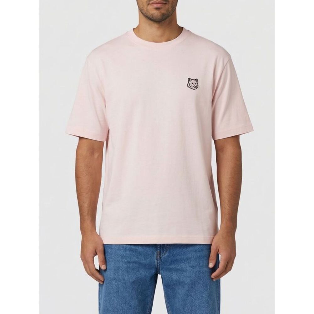 Maison Kitsune Men Cotton T-Shirt With Logo Maison Kitsune